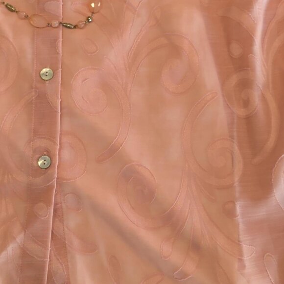 NEW Alfred Dunner Sz 10 3 piece Women's Top Peach Embroidered Sheer 3/4 Sleeves - Picture 6 of 10